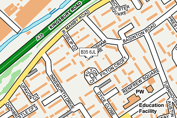 B35 6JL map - OS OpenMap – Local (Ordnance Survey)