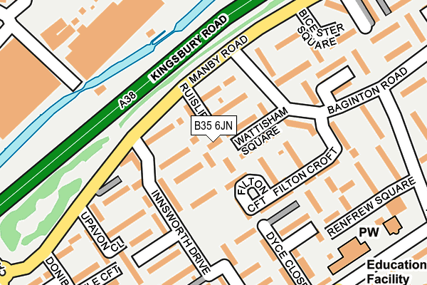 B35 6JN map - OS OpenMap – Local (Ordnance Survey)