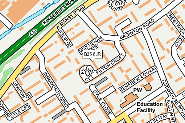 B35 6JR map - OS OpenMap – Local (Ordnance Survey)