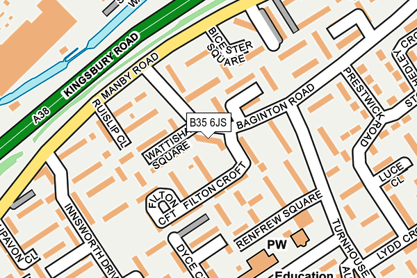 B35 6JS map - OS OpenMap – Local (Ordnance Survey)