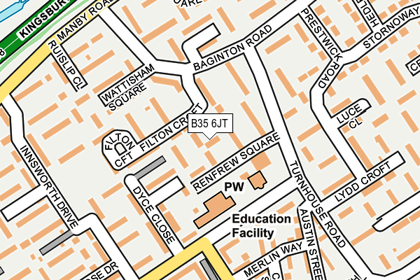 B35 6JT map - OS OpenMap – Local (Ordnance Survey)