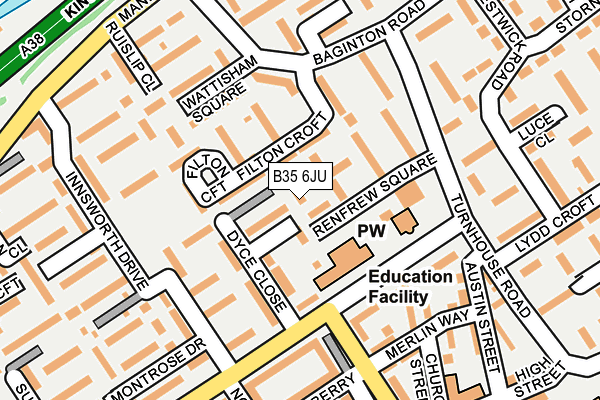 B35 6JU map - OS OpenMap – Local (Ordnance Survey)