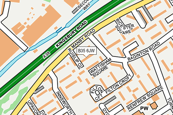 B35 6JW map - OS OpenMap – Local (Ordnance Survey)