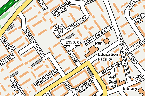 B35 6JX map - OS OpenMap – Local (Ordnance Survey)