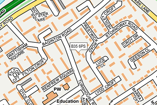 B35 6PS map - OS OpenMap – Local (Ordnance Survey)