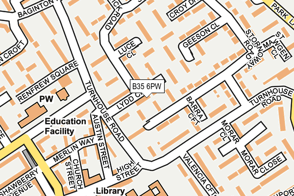 B35 6PW map - OS OpenMap – Local (Ordnance Survey)