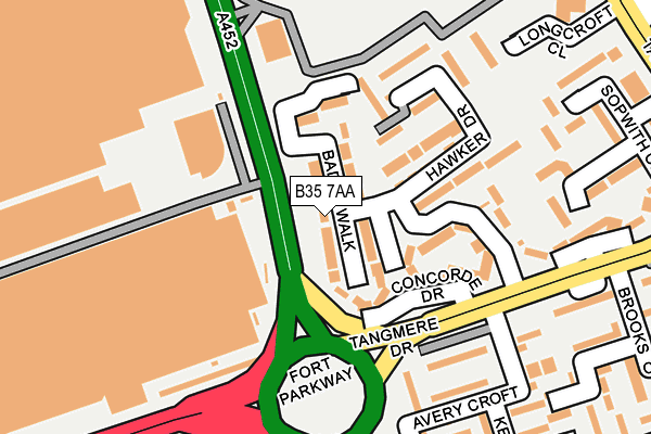 B35 7AA map - OS OpenMap – Local (Ordnance Survey)