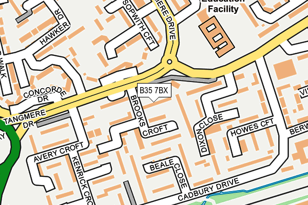 B35 7BX map - OS OpenMap – Local (Ordnance Survey)