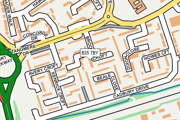 B35 7BY map - OS OpenMap – Local (Ordnance Survey)