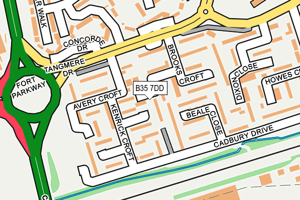 B35 7DD map - OS OpenMap – Local (Ordnance Survey)