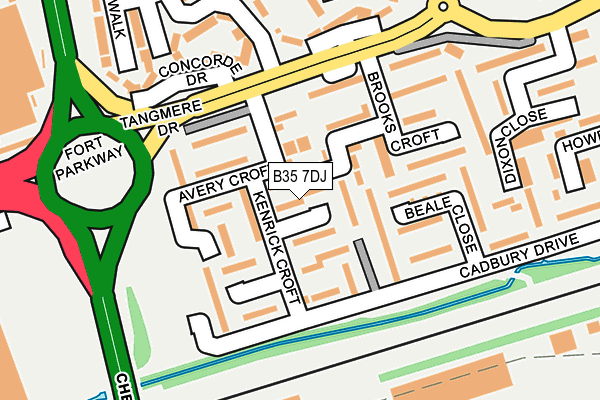 B35 7DJ map - OS OpenMap – Local (Ordnance Survey)