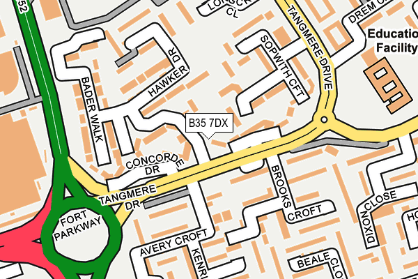 B35 7DX map - OS OpenMap – Local (Ordnance Survey)