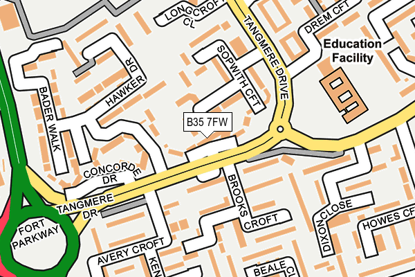 B35 7FW map - OS OpenMap – Local (Ordnance Survey)