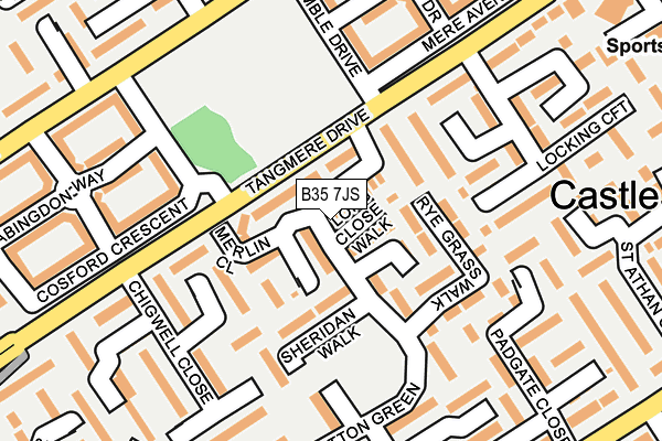 B35 7JS map - OS OpenMap – Local (Ordnance Survey)