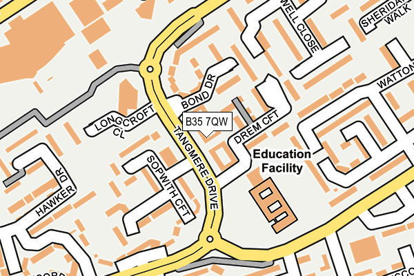 B35 7QW map - OS OpenMap – Local (Ordnance Survey)