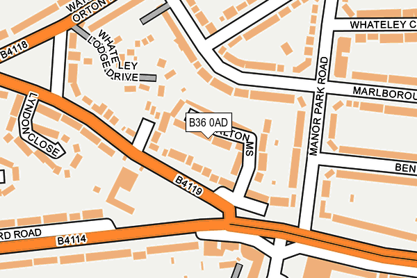 B36 0AD map - OS OpenMap – Local (Ordnance Survey)