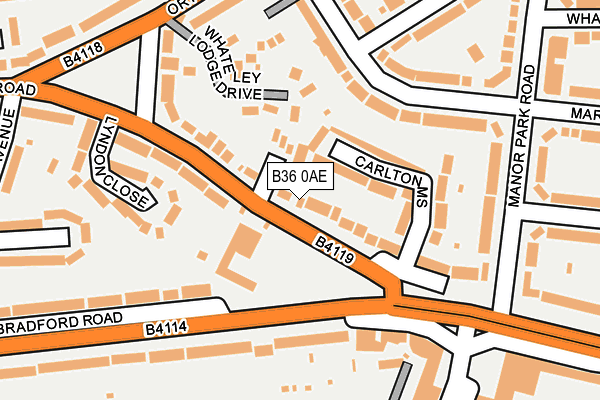 B36 0AE map - OS OpenMap – Local (Ordnance Survey)