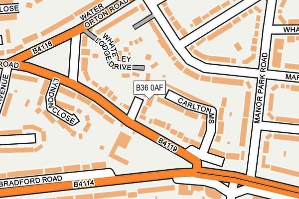 B36 0AF map - OS OpenMap – Local (Ordnance Survey)