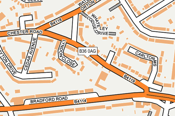 B36 0AG map - OS OpenMap – Local (Ordnance Survey)