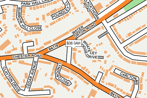 B36 0AH map - OS OpenMap – Local (Ordnance Survey)