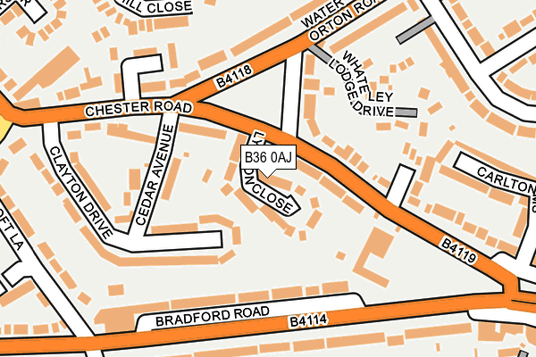 B36 0AJ map - OS OpenMap – Local (Ordnance Survey)