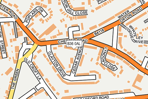 B36 0AL map - OS OpenMap – Local (Ordnance Survey)