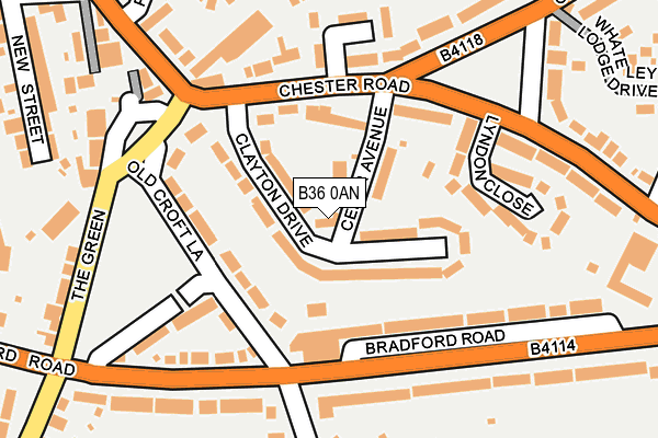 B36 0AN map - OS OpenMap – Local (Ordnance Survey)