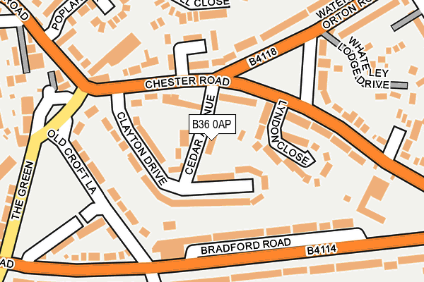 B36 0AP map - OS OpenMap – Local (Ordnance Survey)