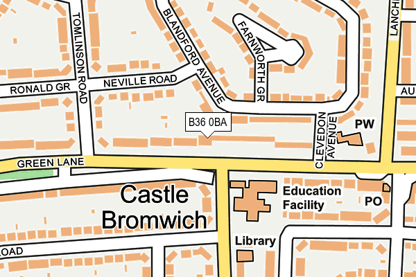 B36 0BA map - OS OpenMap – Local (Ordnance Survey)