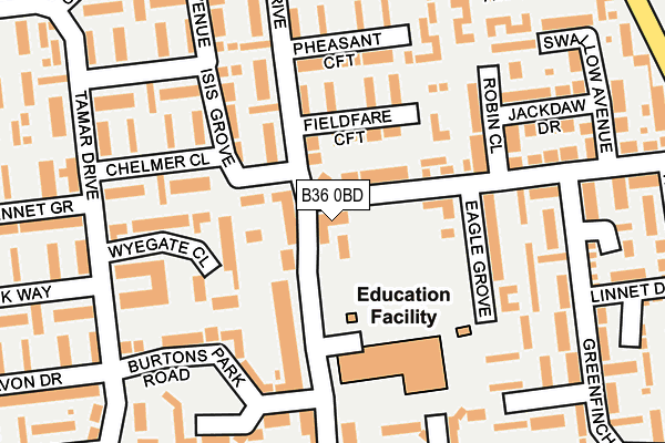 B36 0BD map - OS OpenMap – Local (Ordnance Survey)