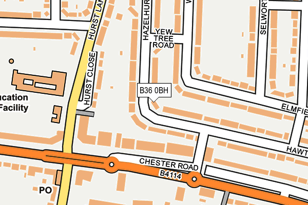 B36 0BH map - OS OpenMap – Local (Ordnance Survey)