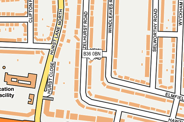 B36 0BN map - OS OpenMap – Local (Ordnance Survey)