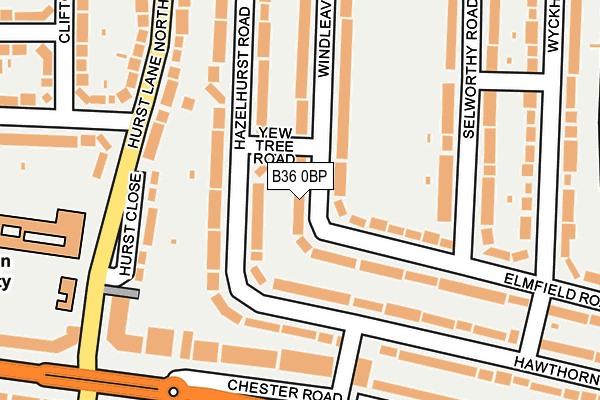 B36 0BP map - OS OpenMap – Local (Ordnance Survey)