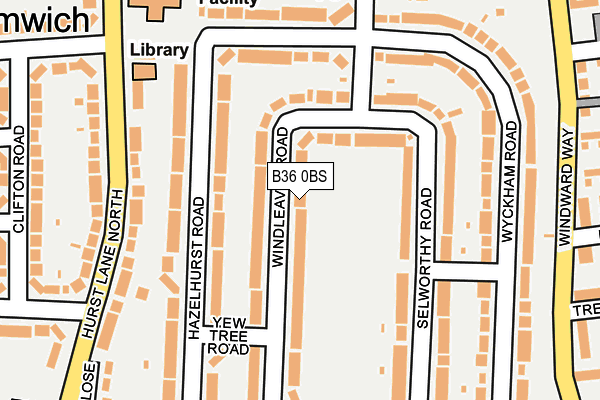 B36 0BS map - OS OpenMap – Local (Ordnance Survey)