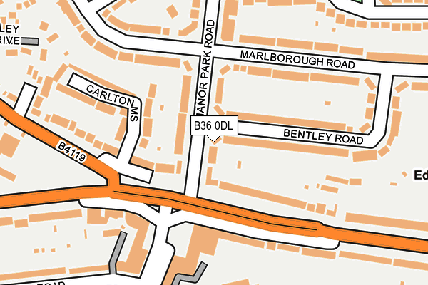 B36 0DL map - OS OpenMap – Local (Ordnance Survey)