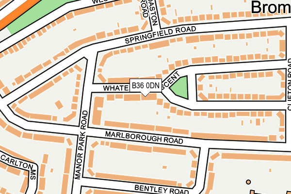 B36 0DN map - OS OpenMap – Local (Ordnance Survey)