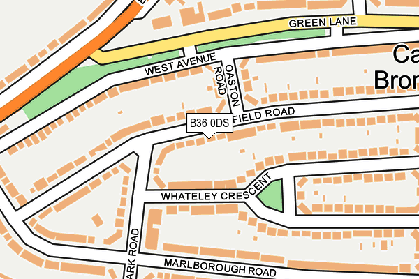 B36 0DS map - OS OpenMap – Local (Ordnance Survey)