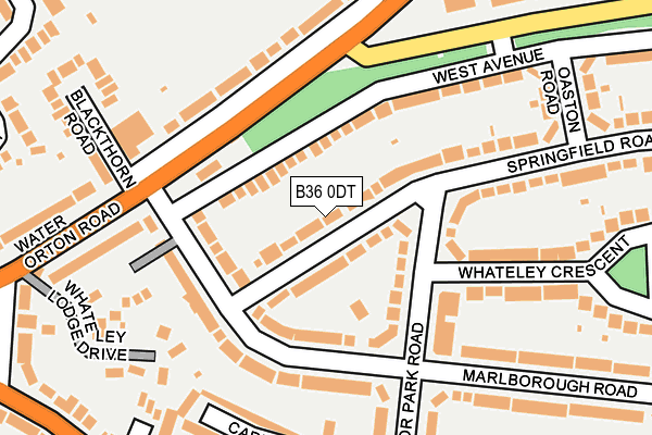 B36 0DT map - OS OpenMap – Local (Ordnance Survey)