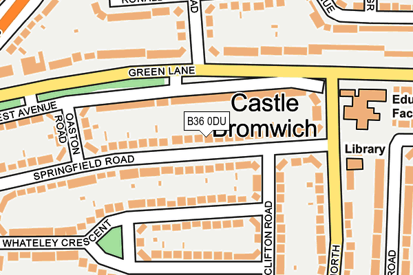 B36 0DU map - OS OpenMap – Local (Ordnance Survey)