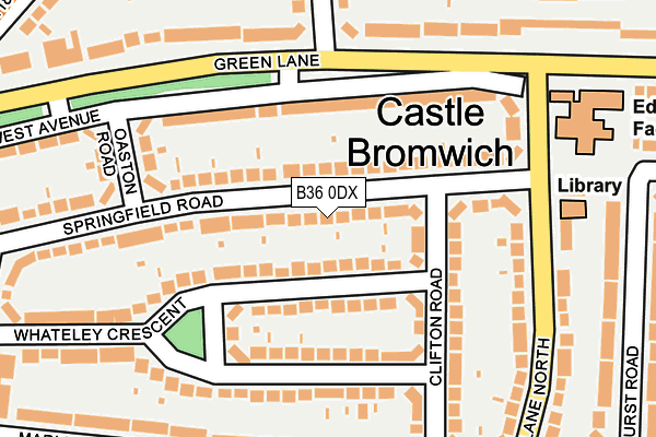 B36 0DX map - OS OpenMap – Local (Ordnance Survey)