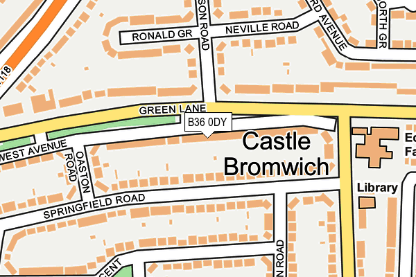 B36 0DY map - OS OpenMap – Local (Ordnance Survey)