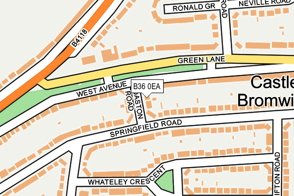 B36 0EA map - OS OpenMap – Local (Ordnance Survey)