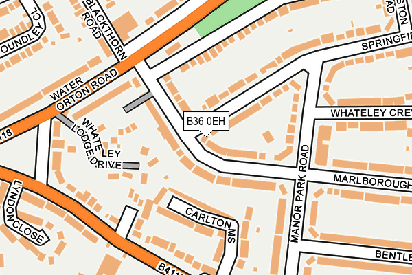 B36 0EH map - OS OpenMap – Local (Ordnance Survey)