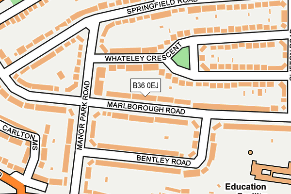 B36 0EJ map - OS OpenMap – Local (Ordnance Survey)