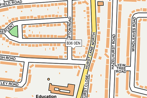 B36 0EN map - OS OpenMap – Local (Ordnance Survey)