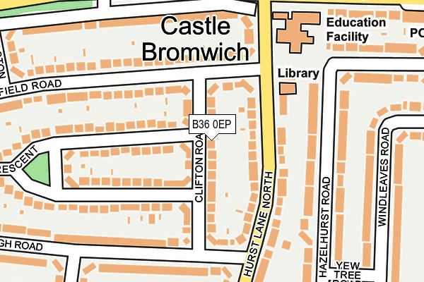 B36 0EP map - OS OpenMap – Local (Ordnance Survey)