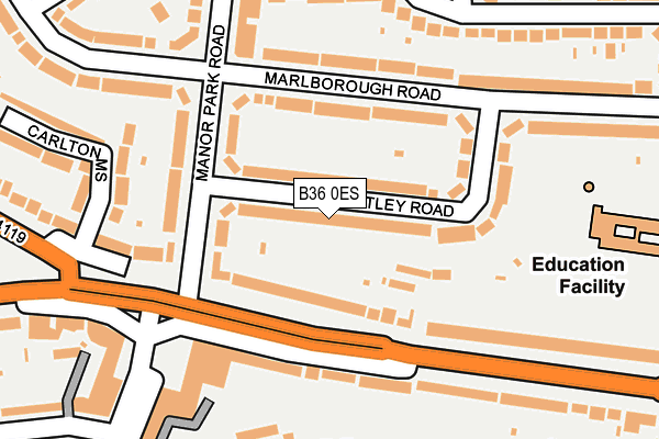 B36 0ES map - OS OpenMap – Local (Ordnance Survey)