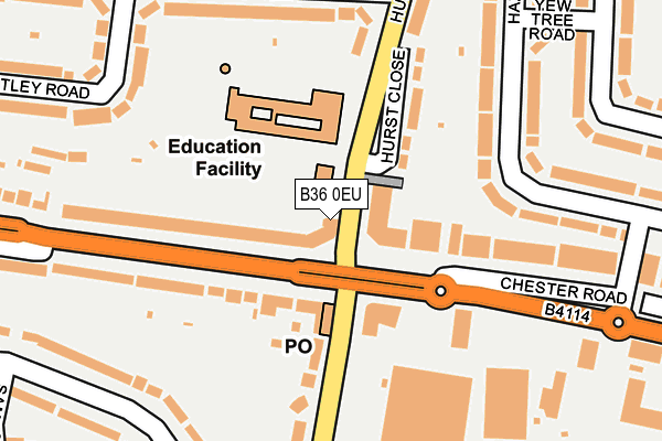 B36 0EU map - OS OpenMap – Local (Ordnance Survey)