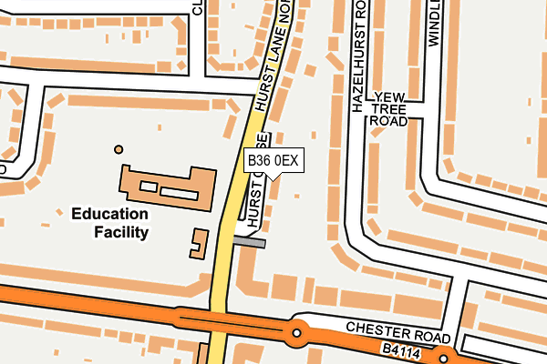 B36 0EX map - OS OpenMap – Local (Ordnance Survey)