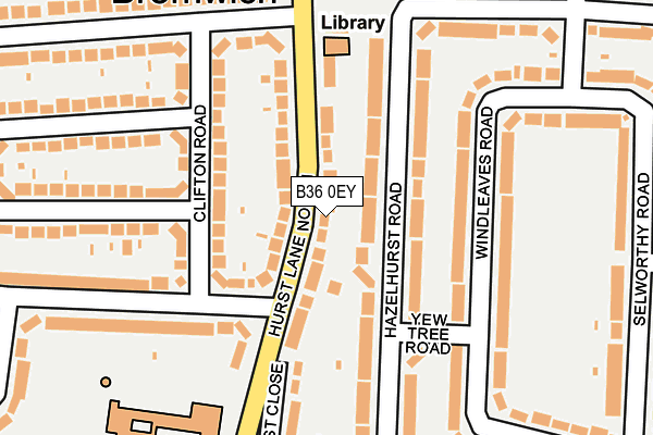 B36 0EY map - OS OpenMap – Local (Ordnance Survey)